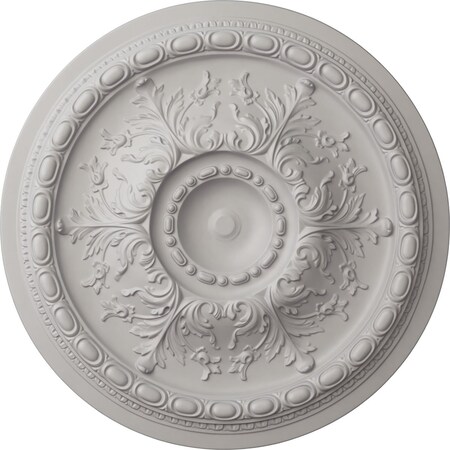 Ekena Millwork Stockport Ceiling Medallion (Fits Canopies up to 6 1/4"), 28"OD x 2 3/4"P, Ultra Pure White CM28STUWF